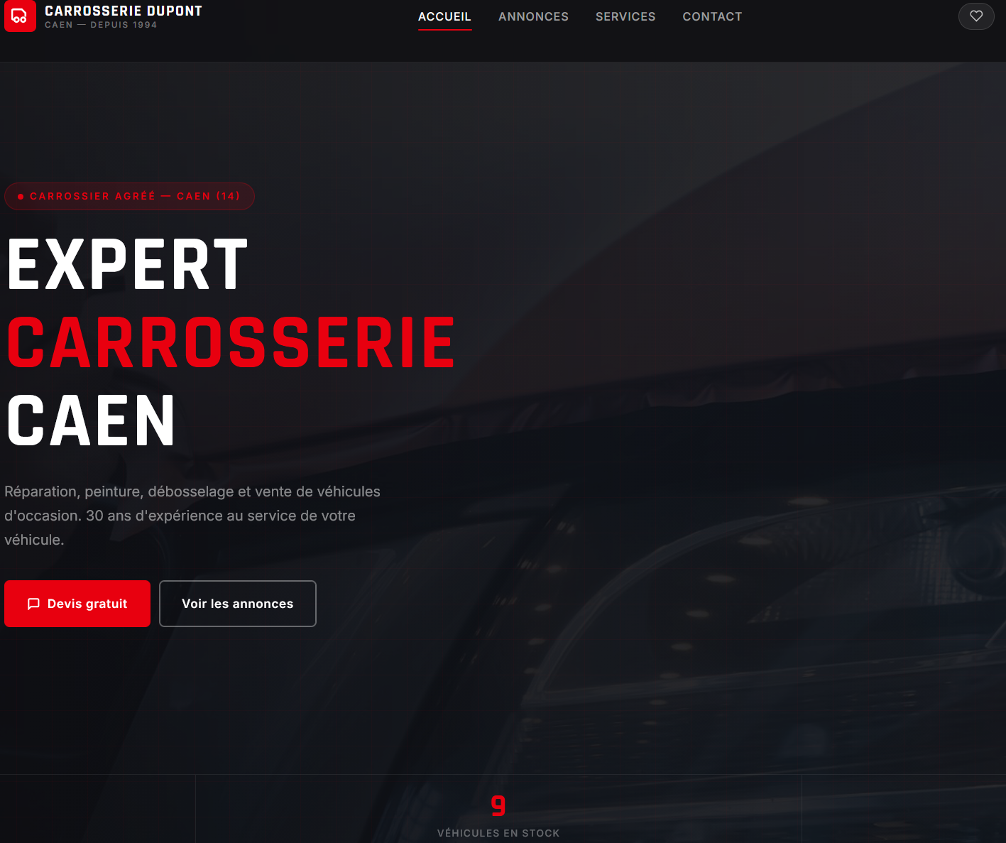 Image du site web Carrosserie Dupont